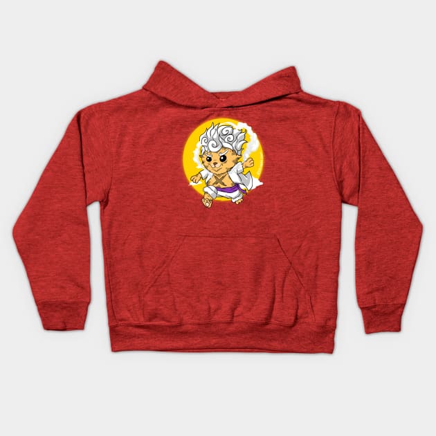 Luffy Cat Gear 5 God Nika Onepiece Kids Hoodie by Hikinaitostar